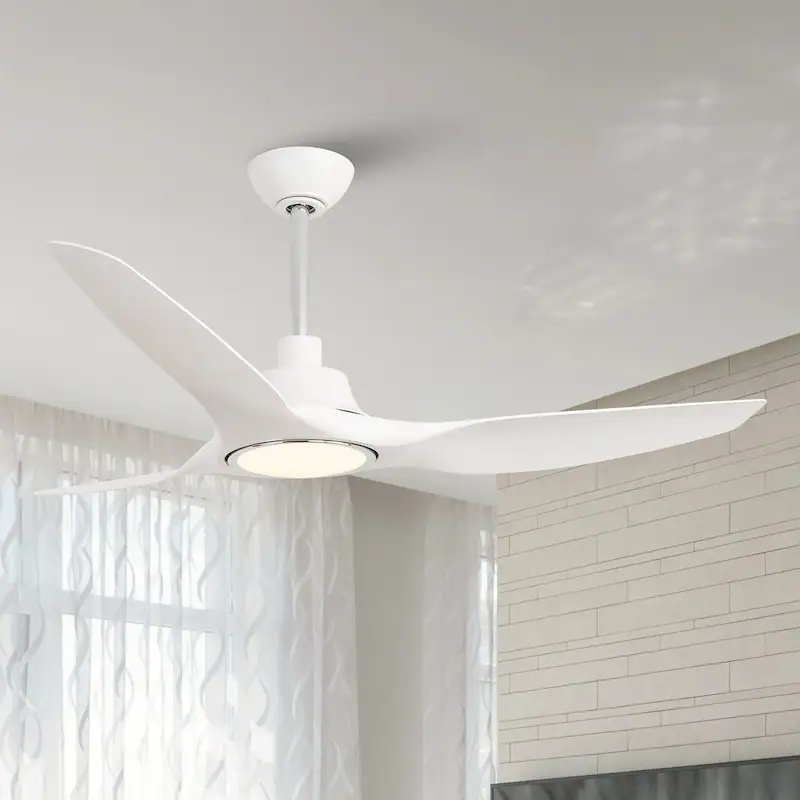 Ventilador de techo moderno minimalista con luz y panel LED integrado para sala de estar o dormitorio (HTD-AIKU-1005) 1