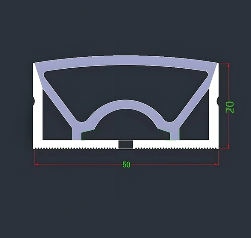 Gaine en silicone encastrable pour ruban LED 50 × 20 mm, tube LED flexible étanche et anti-jaunissement pour éclairage domestique, commercial et industriel HTD-SLC5020-109 1
