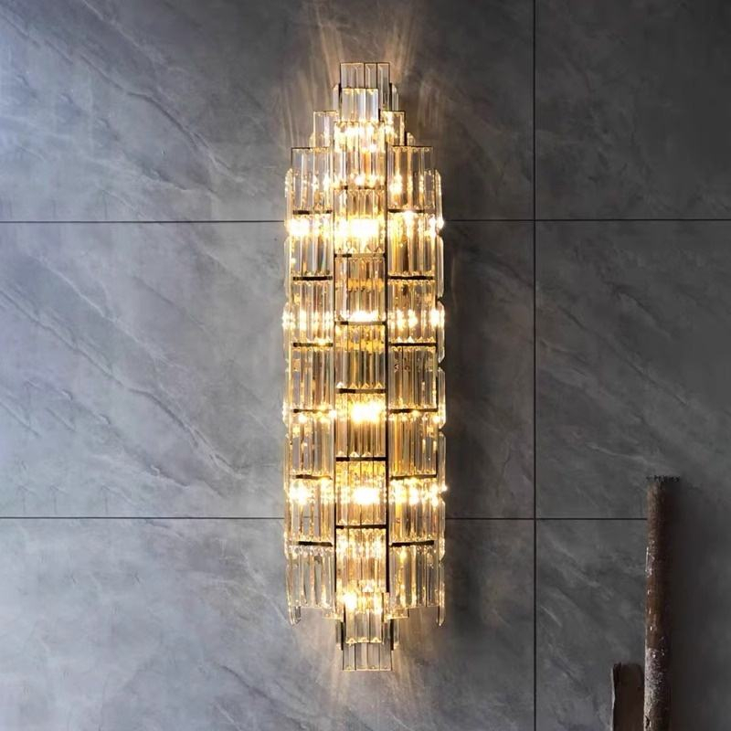 Modern Luxury Art Deco Crystal Wall Sconce Wall Light for Living Room Bedroom Villa Hotel Staircase Corridor HTD-IWCR400B41 1