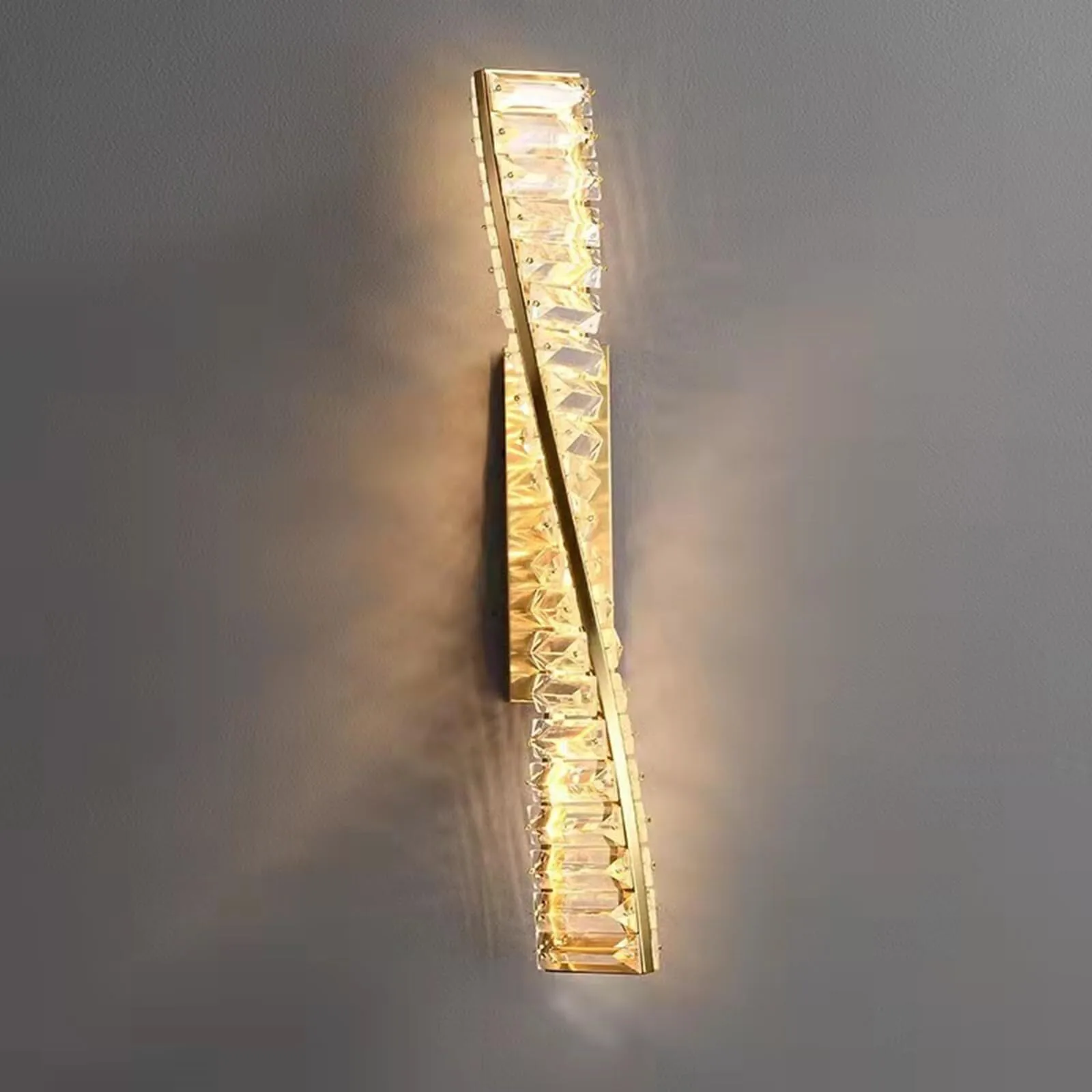 Luxury Gold Helical Crystal Wall Sconce LED Wall Light for Indoor Decoration Living Room Bedroom Hallway HTD-IWCR400A86 1