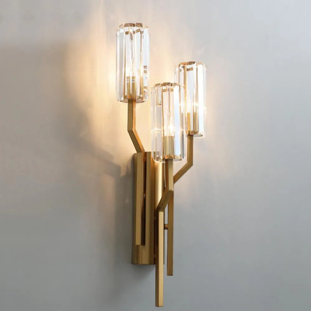 Applique murale LED de luxe Nordic Light à 3 lumières en cristal pour chambre, chevet ou salon HTD-IWCR400A79 1