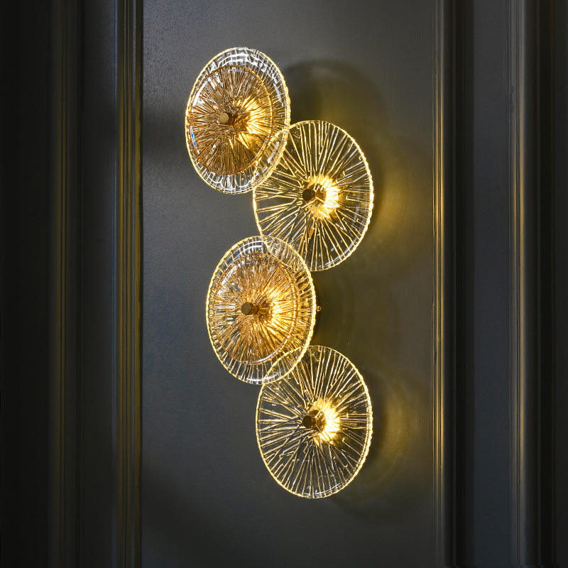 Postmodern Creative Radial Glass Wall Sconce LED Wall Light for Luxury Home Decor Living Room HTD-IWG400A93 1