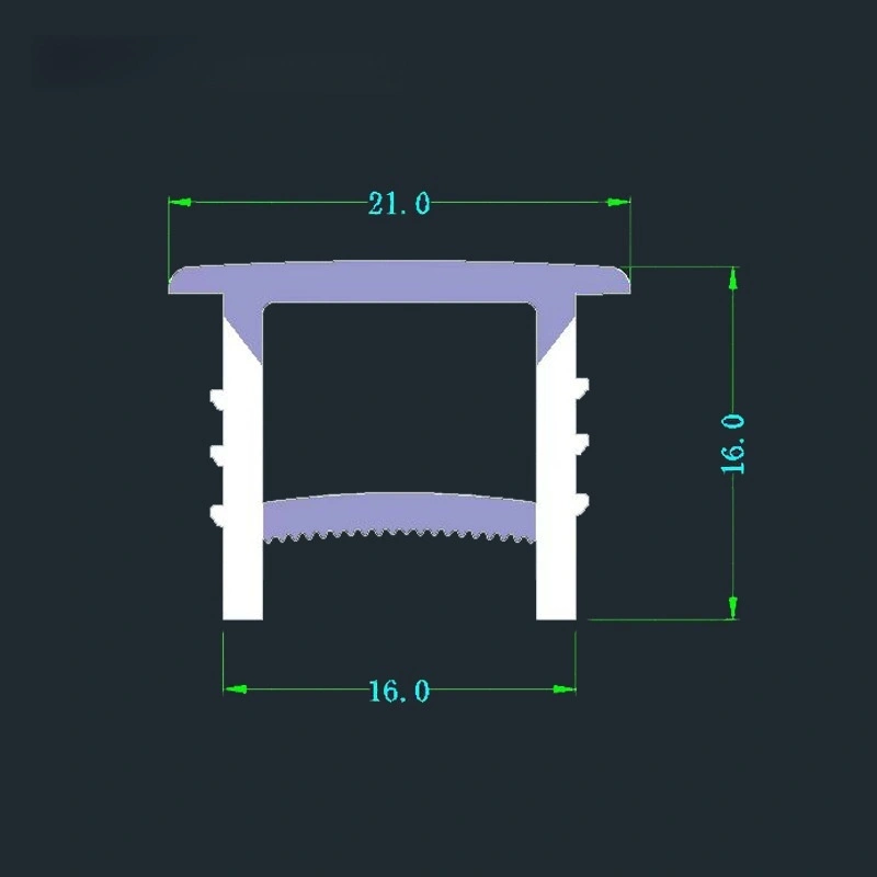 16x16mm Silicone LED Channel with Flange, 4 Styles, 3-Side Luminous & All Black, Snap-in Installation, Waterproof LED Strip Diffuser HTD-SLC1616KKDB-33 1