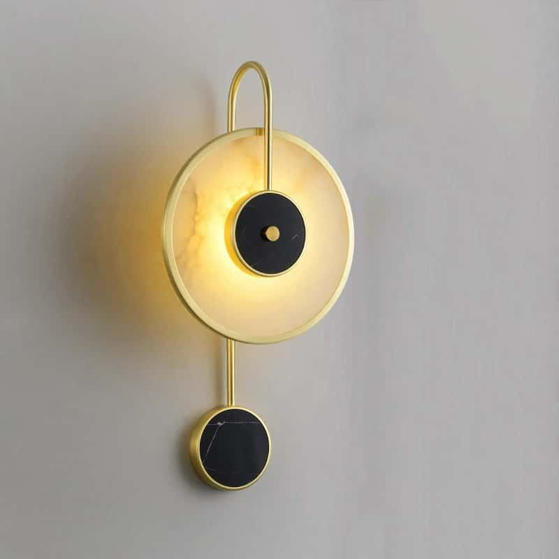 Modern Artistic Alabaster & Black Marble Wall Sconce LED Wall Light for Hotel Living Room Bedroom HTD-IWST400A84 1