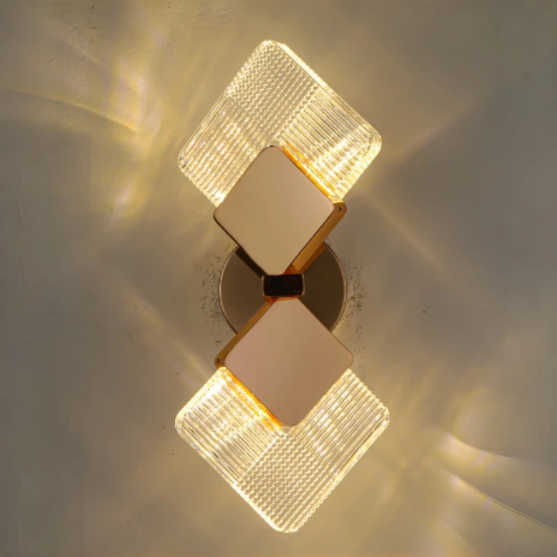 Applique murale LED de luxe en cristal losange, style français, pour la décoration murale du salon HTD-IWAR400B54 1