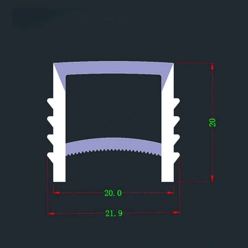 Profilé LED en silicone 20 x 20 mm, 3 styles, ouvert sans bride/lumineux sur 3 côtés/entièrement noir, installation par simple pression, diffuseur LED étanche HTD-SLC2020KKDB-43 1