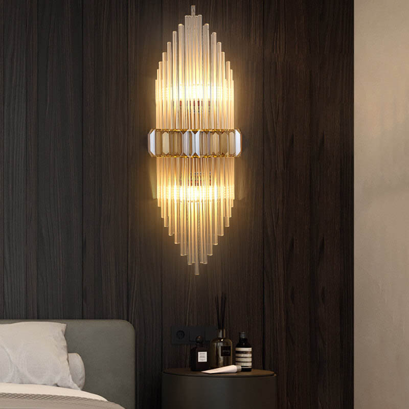 مصباح جداري أنيق وعصري ثنائي الإضاءة من الكريستال بتقنية LED الأنبوبية، مناسب للحمام وغرفة النوم وغرفة المعيشة HTD-IWG400A044 1