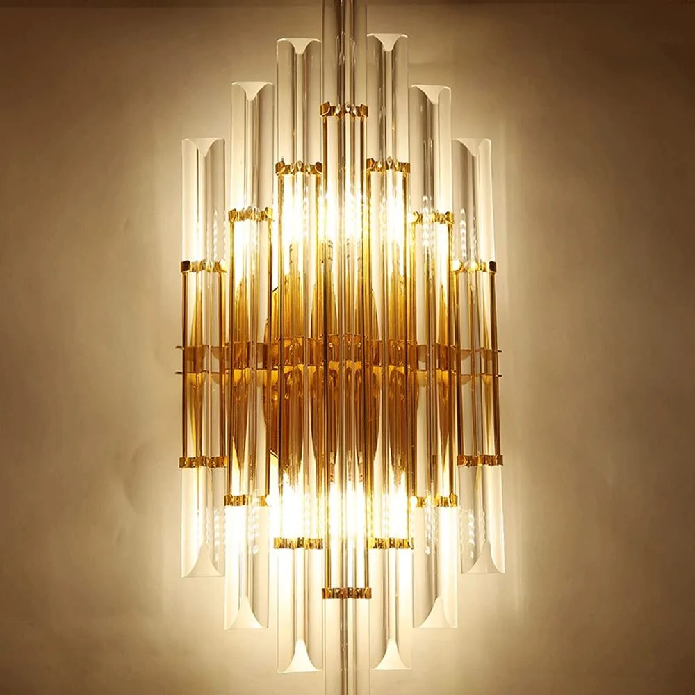 مصباح حائط عصري متعدد الطبقات من الكريستال الشفاف، بتصميم آرت ديكو، مزود بإضاءة LED، مناسب لغرفة المعيشة وغرفة النوم HTD-IWCR400A07 1