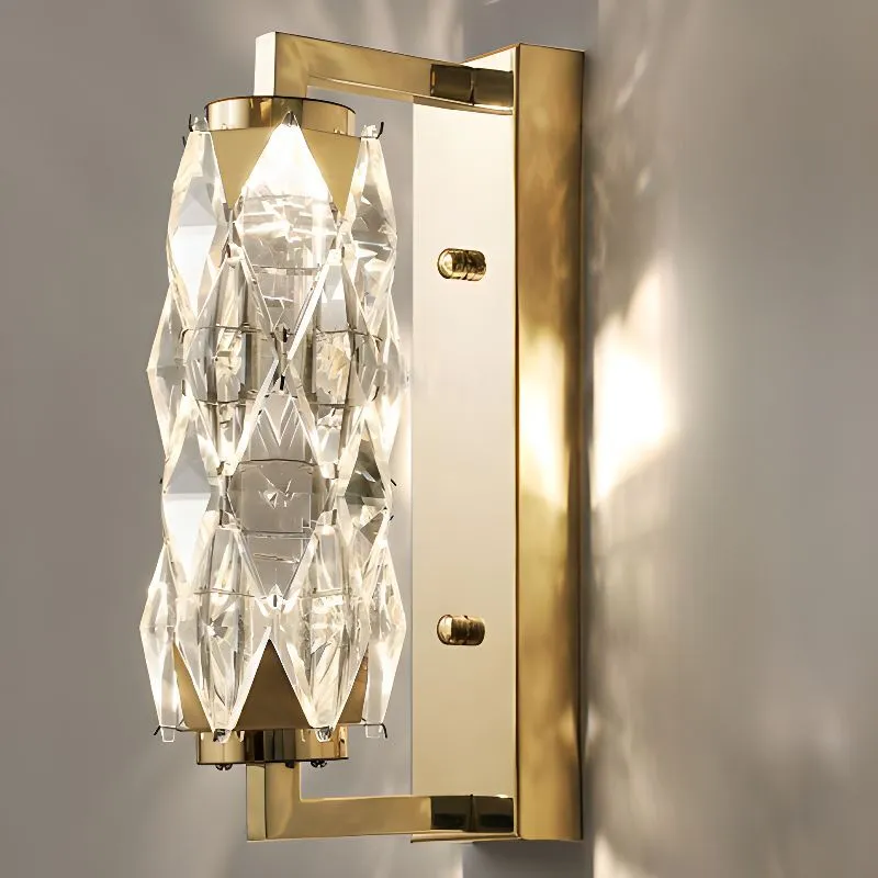 مصباح جداري كريستالي هندسي حديث بتقنية LED، بثلاثة أوضاع إضاءة، مناسب لغرف النوم والممرات وغرف المعيشة HTD-IWCR400B11 1