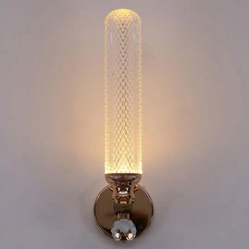 Modern Long Diamond-Cut Crystal Wall Sconce Gold Finish LED Wall Light for Bedroom Hallway HTD-IWAR400A98 1