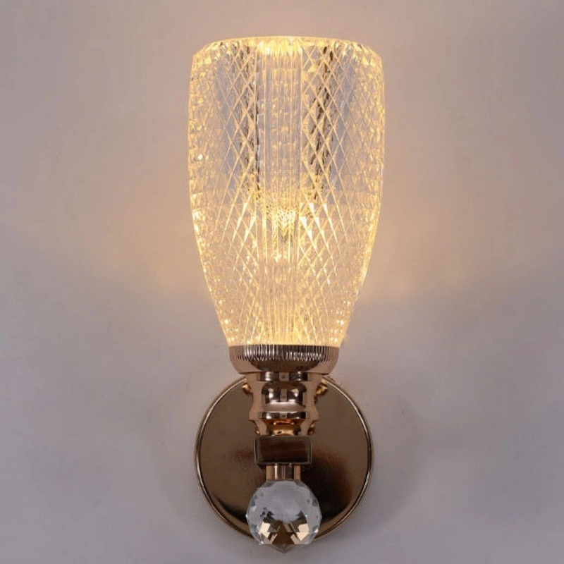 Modern Diamond-Cut Glass Wall Sconce Rose Gold LED Wall Light for Bedroom Hallway HTD-IWAR400A95 1
