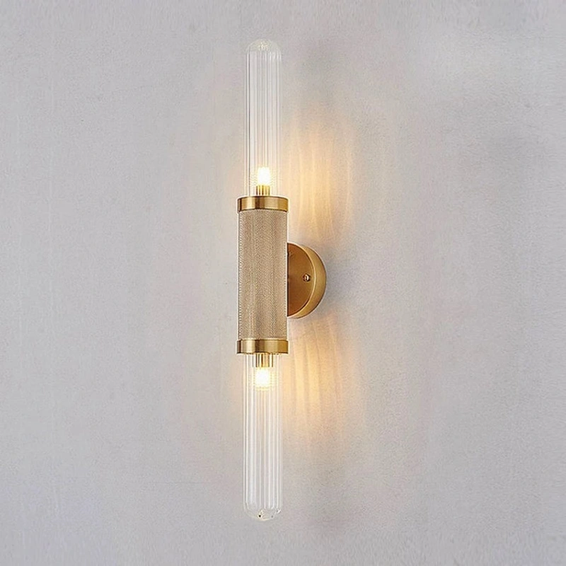 Modern Linear Glass Wall Sconce Gold Finish LED Wall Light for Bedroom Hallway HTD-IWG400B47 1