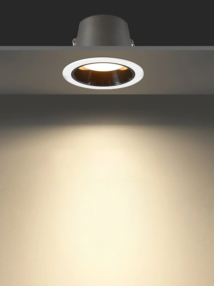 Modern Light Luxury Style 224mm Outer 195mm Cut Out 40W Deep Anti Glare UGR＜19 LED Recessed Downlight for Home Decoration Hotel Shopping Mall HTD-Q8P-80B-390 1