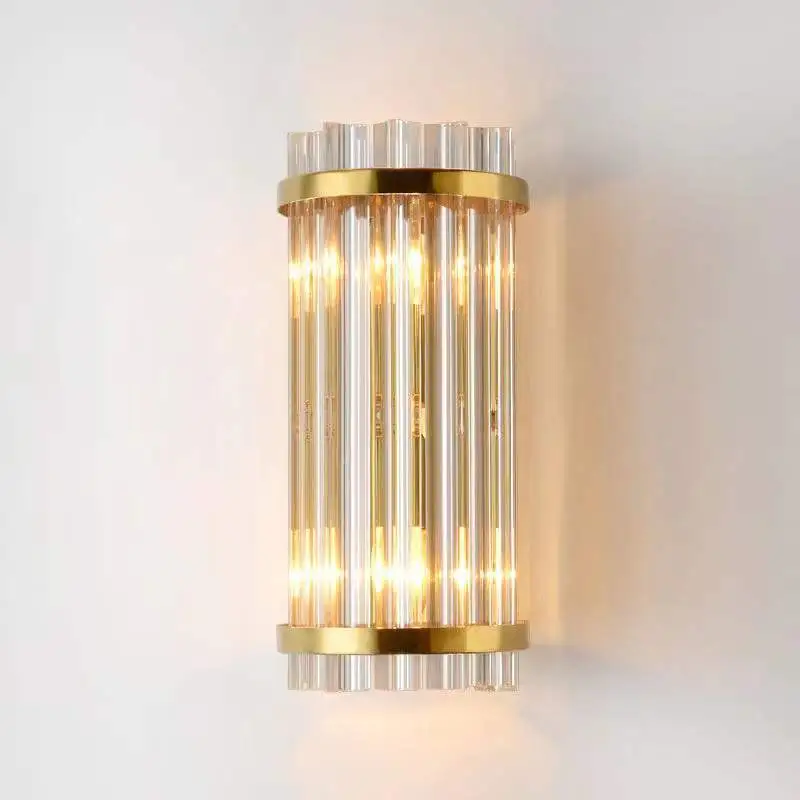 Luxury Crystal Wall Sconce with Metal Frame Amber LED Wall Light for Bedroom Living Room Hallway HTD-IWCR400A17 1