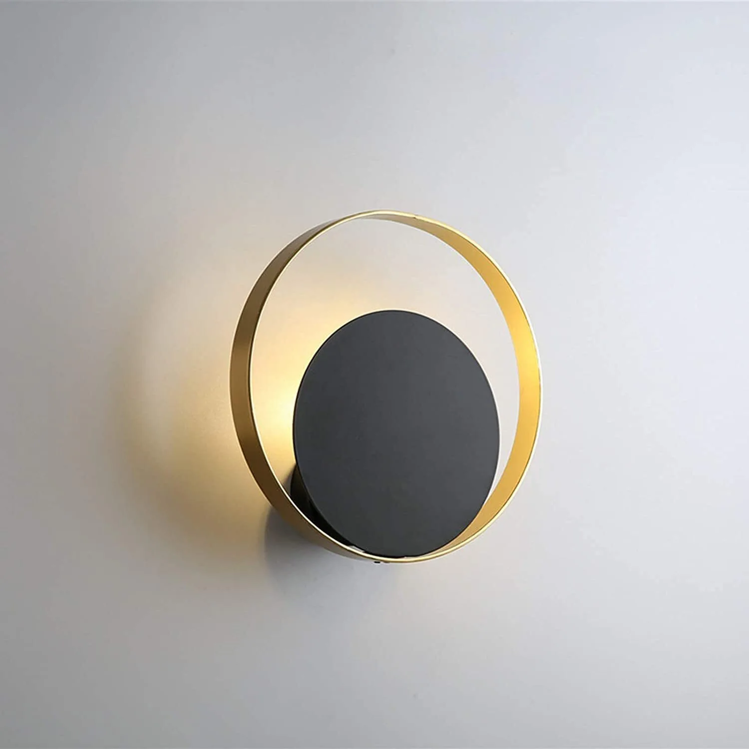 Modern Black and Gold Circular Wall Sconce Geometric LED Wall Lamp for Bedroom Bedside Living Room Hallway HTD-IWM400A54 1