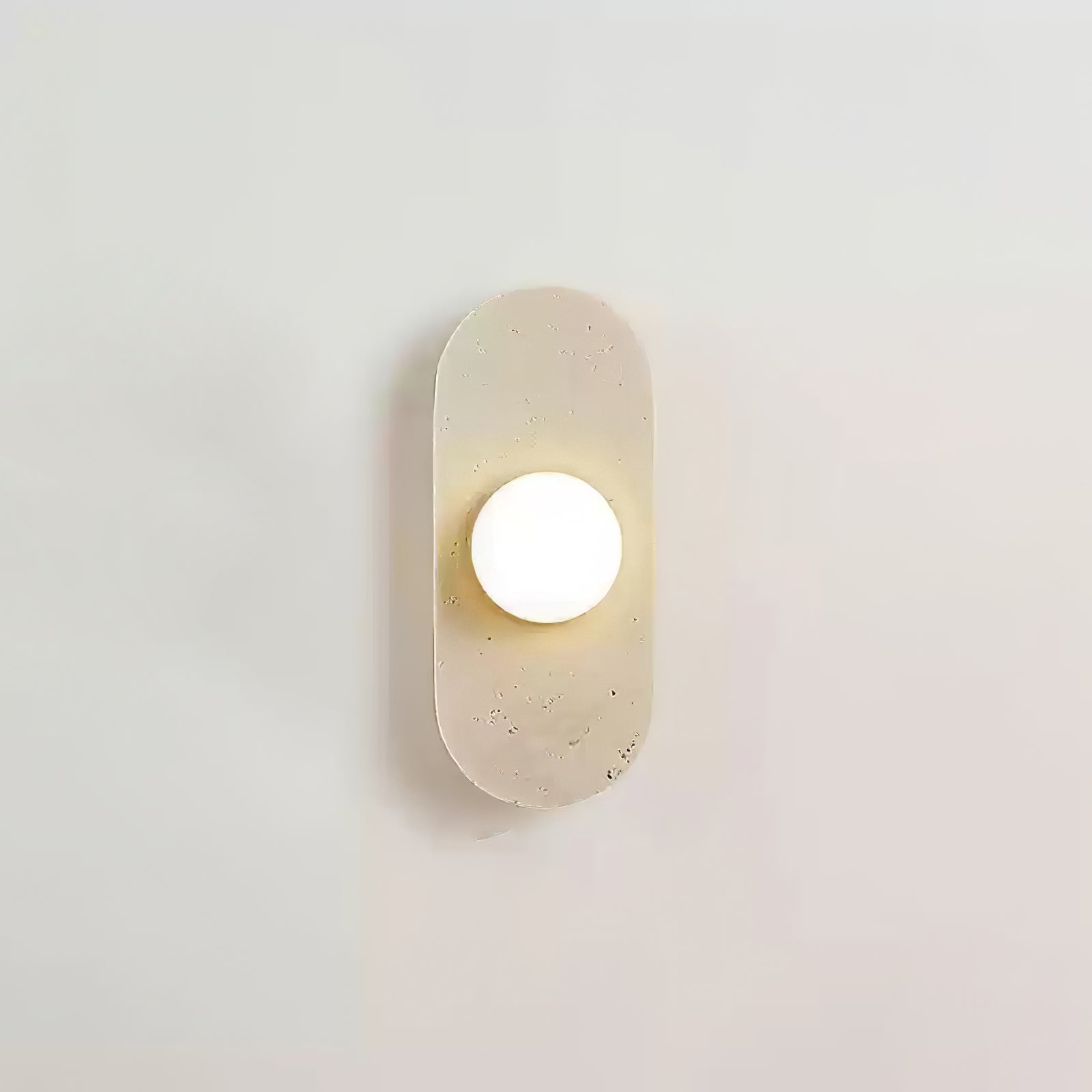 Oblong Travertine Wall Sconce with Central LED Globe Wall Lamp for Bedroom Living Room Hallway HTD-IWST4006268 1