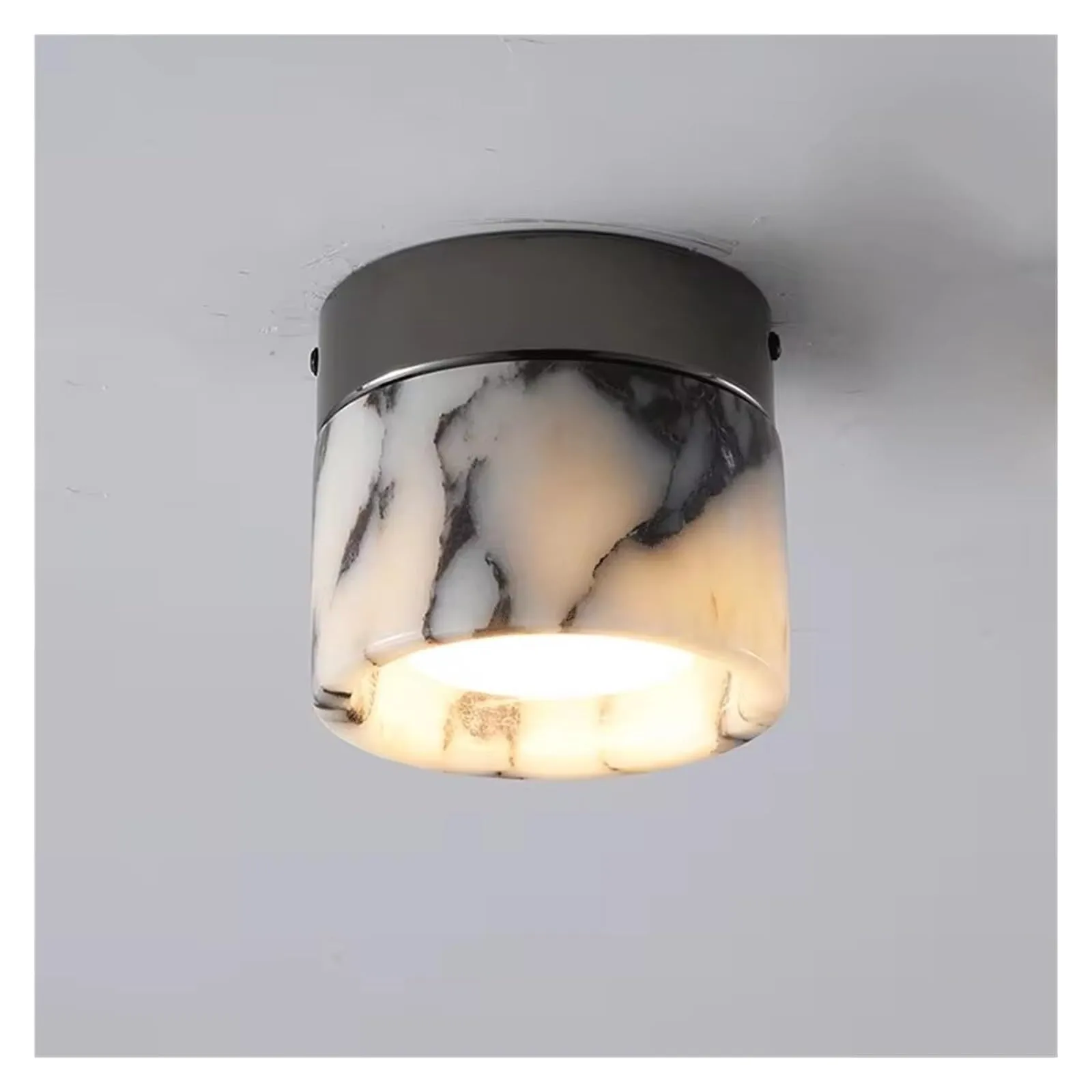 Lámpara de techo moderna cilíndrica de mármol para empotrar en el pasillo del baño HTD-IWST4006650 1