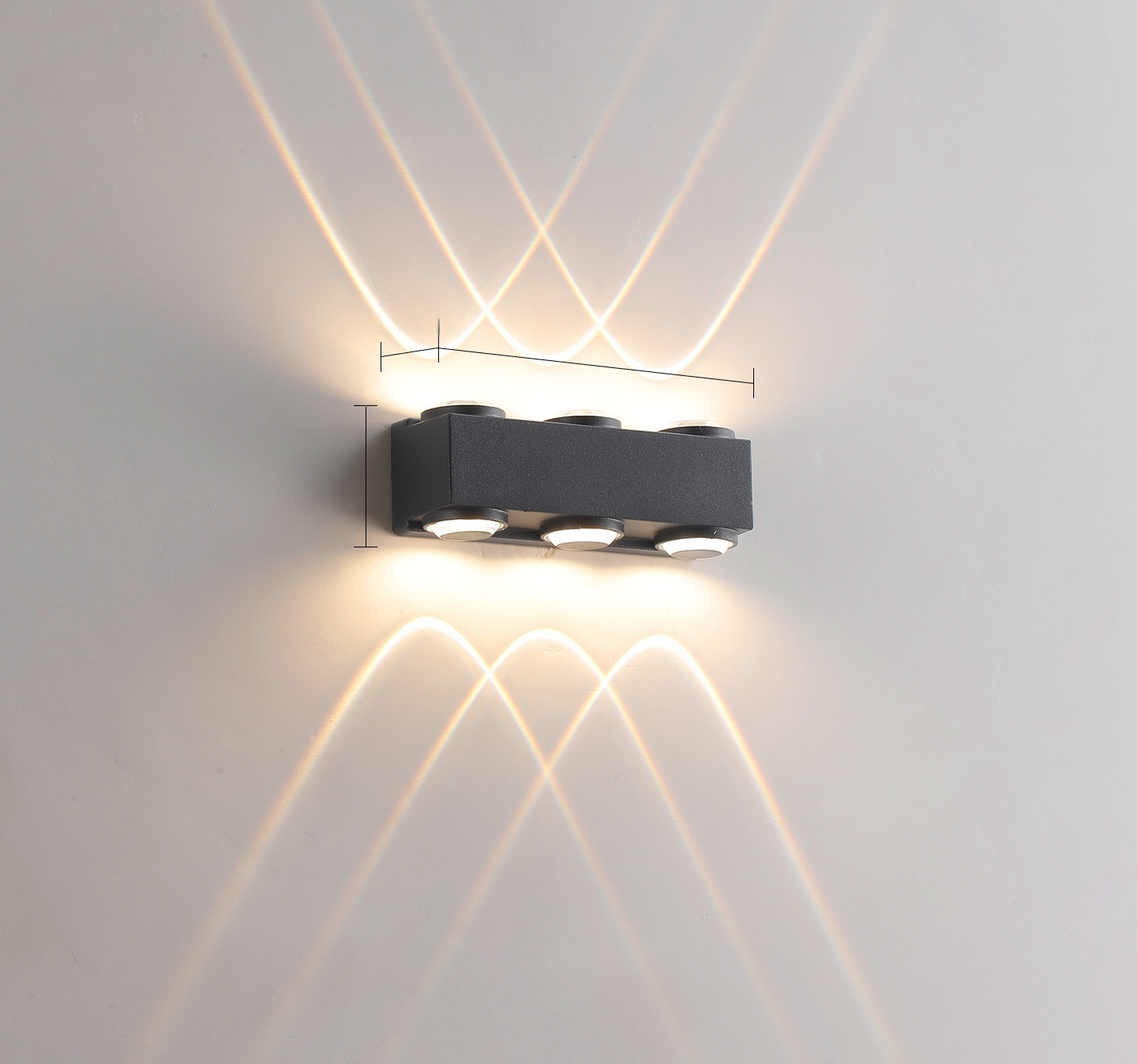 Applique murale extérieure à faisceau ondulé, étanche IP65, lanternes murales LED, luminaires muraux pour porche, 4W-12W, lumière chaude 3000K pour maison, villa, patio HTD-EW4407 2