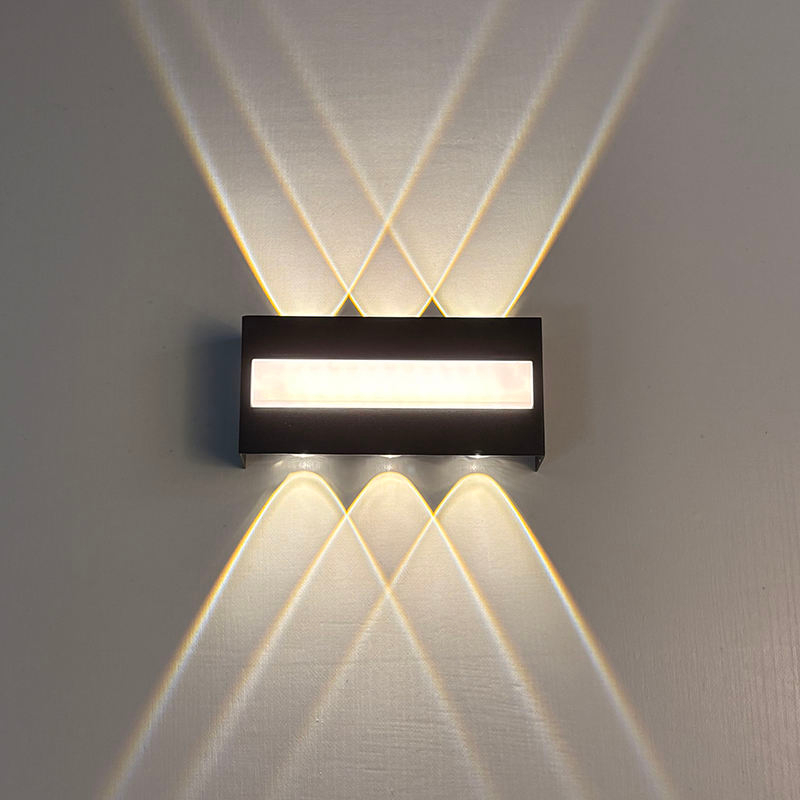 Aplique de pared exterior con viga transversal, resistente al agua IP65, apliques LED de pared, luces de porche montadas en la pared de 6W-10W, luz cálida de 3000K para el hogar, villa y patio HTD-EW4408 1