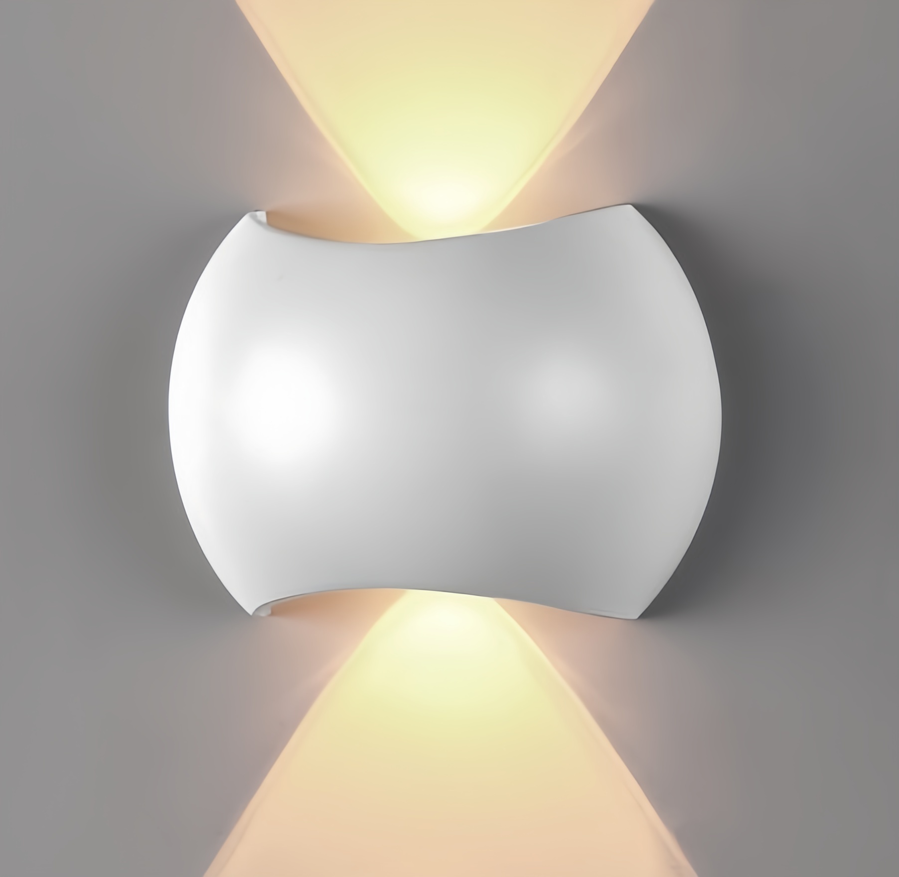 Applique murale extérieure ovale incurvée, étanche IP65, éclairage LED vers le haut et vers le bas, 2 W, 3000 K/6000 K, idéale pour la maison, villa ou terrasse (HTD-EW1128). 1