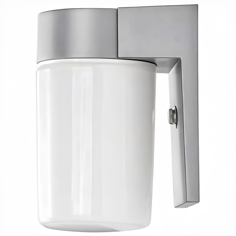 Applique murale extérieure cylindrique moderne, abat-jour blanc dépoli avec base carrée, douille G9/E27, noir, blanc, gris, HTD-EW4606 5