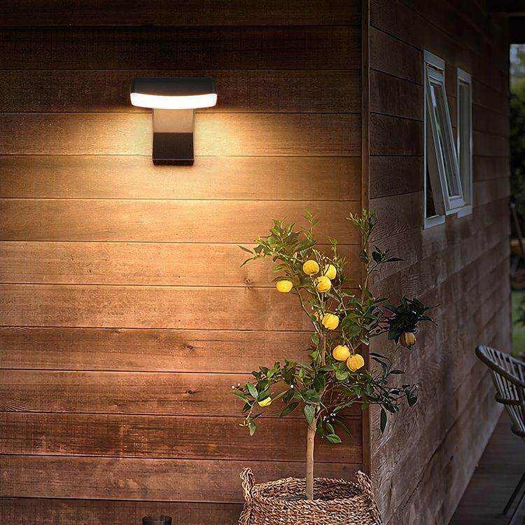 Modern Adjustable Outdoor Wall Light, Shake Head Design with Curved Illuminated Panel, Black White Grey, HTD-EW4418-3 1