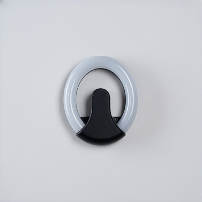Aplique de pared exterior circular moderno con forma de anillo y recorte, aro iluminado con base negra, 4 colores disponibles, HTD-EW4107 7
