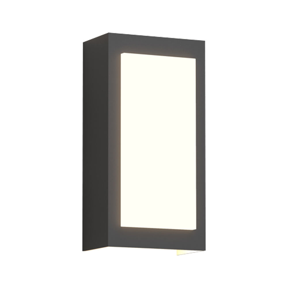 Aplique de pared exterior rectangular moderno, panel luminoso frontal completo con haces de luz hacia arriba y hacia abajo, negro, blanco y gris, HTD-EW4419-198 2