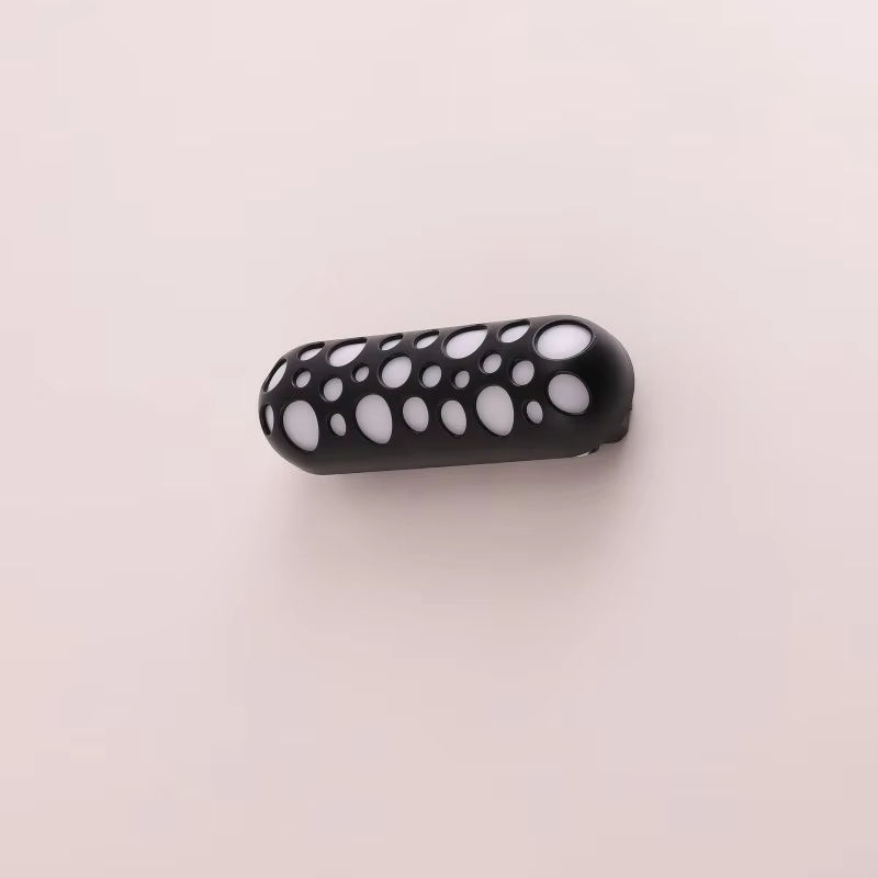 Modern Perforated Outdoor Wall Light Series, Black Semi-Cylindrical Body with Glow Pattern, 3 Sizes Available, Black White Grey, HTD-EW4612 3