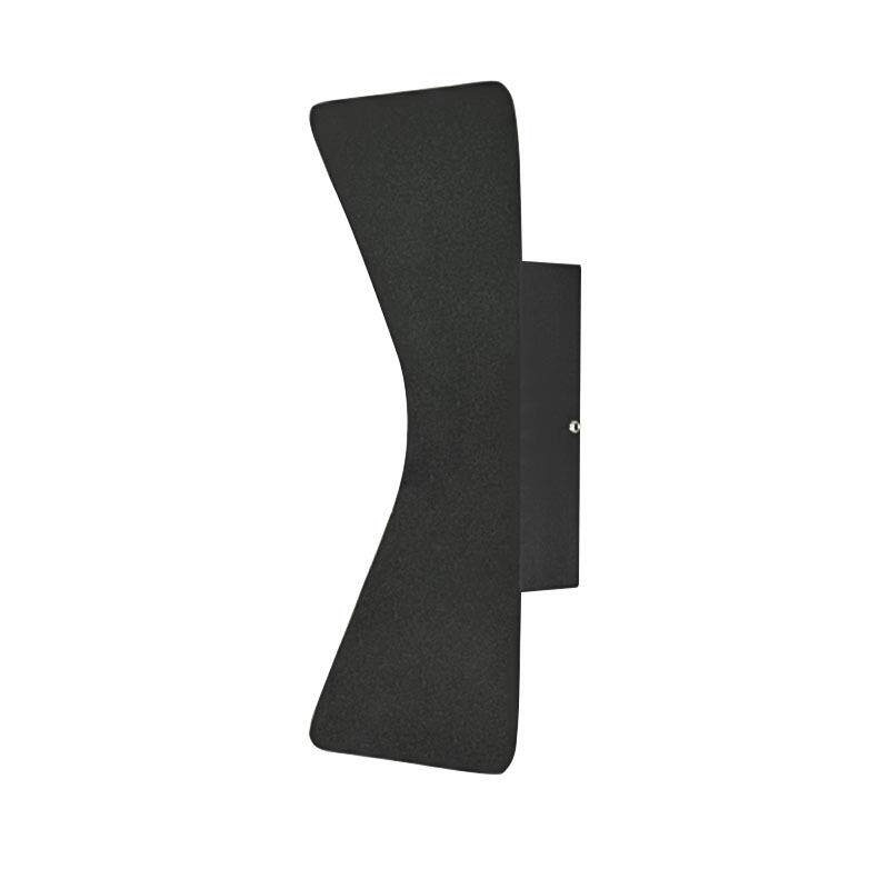 Modern Twisted Outdoor Wall Light, Curved Body with Up-Down Glow, Black White Grey, HTD-EW1110 2