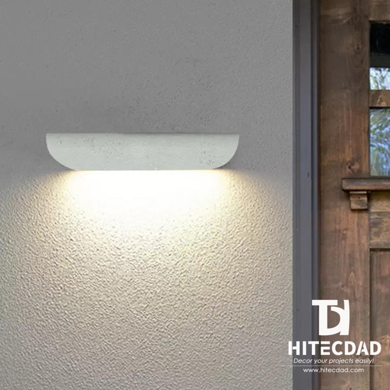 Downlight curvo moderno para exteriores, aplique de pared, cuerpo arqueado negro con luz descendente, negro, blanco y gris, HTD-EW5501 3