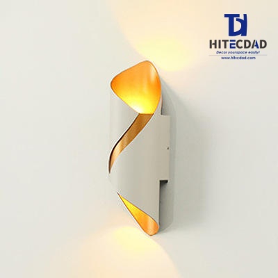 Modern Twisted Outdoor Wall Light Series, Sculptural Spiral Body with Up-Down Glow, 5 Finishes: Black White Grey Black+Gold White+Gold, HTD-EW4682 1