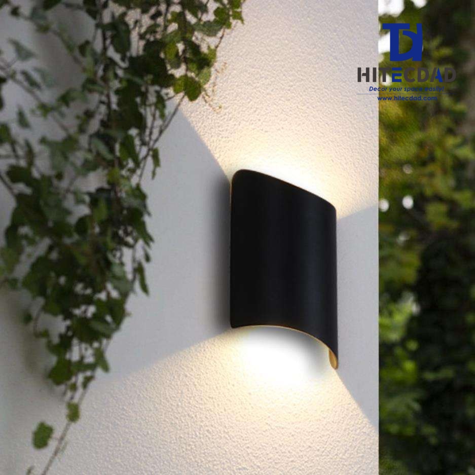 Applique murale moderne à éclairage direct vers le haut et vers le bas, applique extérieure noire, projecteur LED 10 W, étanche IP65, blanc chaud 3000 K, HTD-EW5609 1