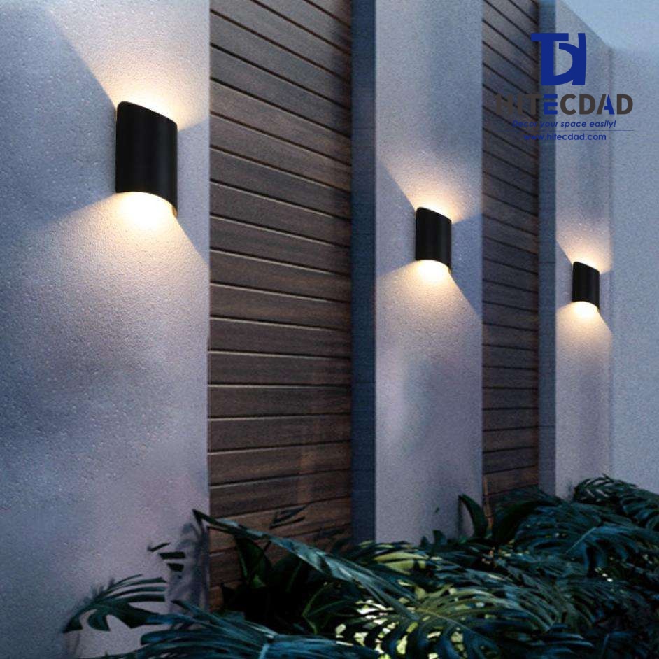 Applique murale moderne à éclairage direct vers le haut et vers le bas, applique extérieure noire, projecteur LED 10 W, étanche IP65, blanc chaud 3000 K, HTD-EW5609 3