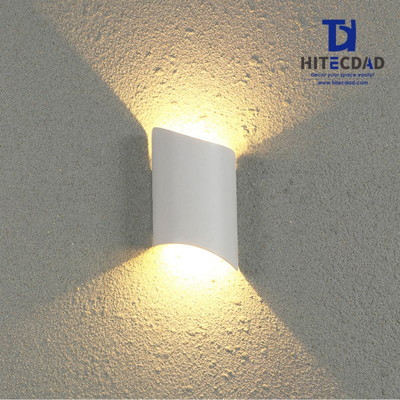 Applique murale moderne à éclairage direct vers le haut et vers le bas, applique extérieure noire, projecteur LED 10 W, étanche IP65, blanc chaud 3000 K, HTD-EW5609 5