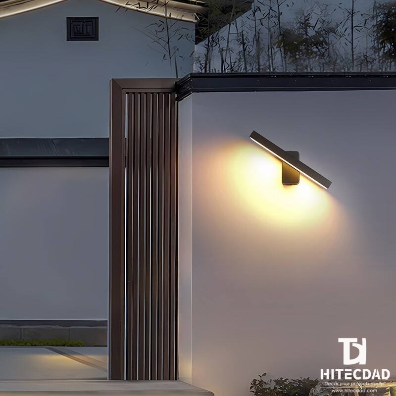 Serie moderna de apliques lineales giratorios, barra LED ajustable con luz cálida, 4 tamaños disponibles (12W-32W), resistente al agua IP65, HTD-EW4443 3