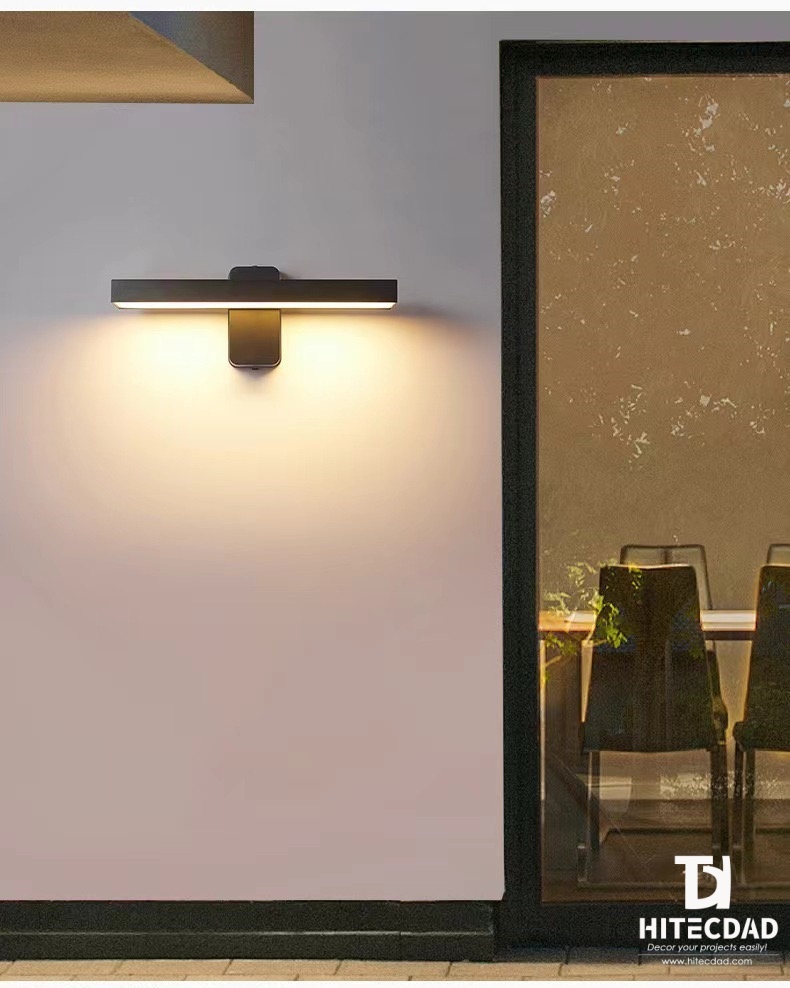 Serie moderna de apliques lineales giratorios, barra LED ajustable con luz cálida, 4 tamaños disponibles (12W-32W), resistente al agua IP65, HTD-EW4443 4