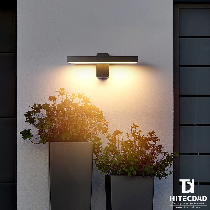 Serie moderna de apliques lineales giratorios, barra LED ajustable con luz cálida, 4 tamaños disponibles (12W-32W), resistente al agua IP65, HTD-EW4443 5