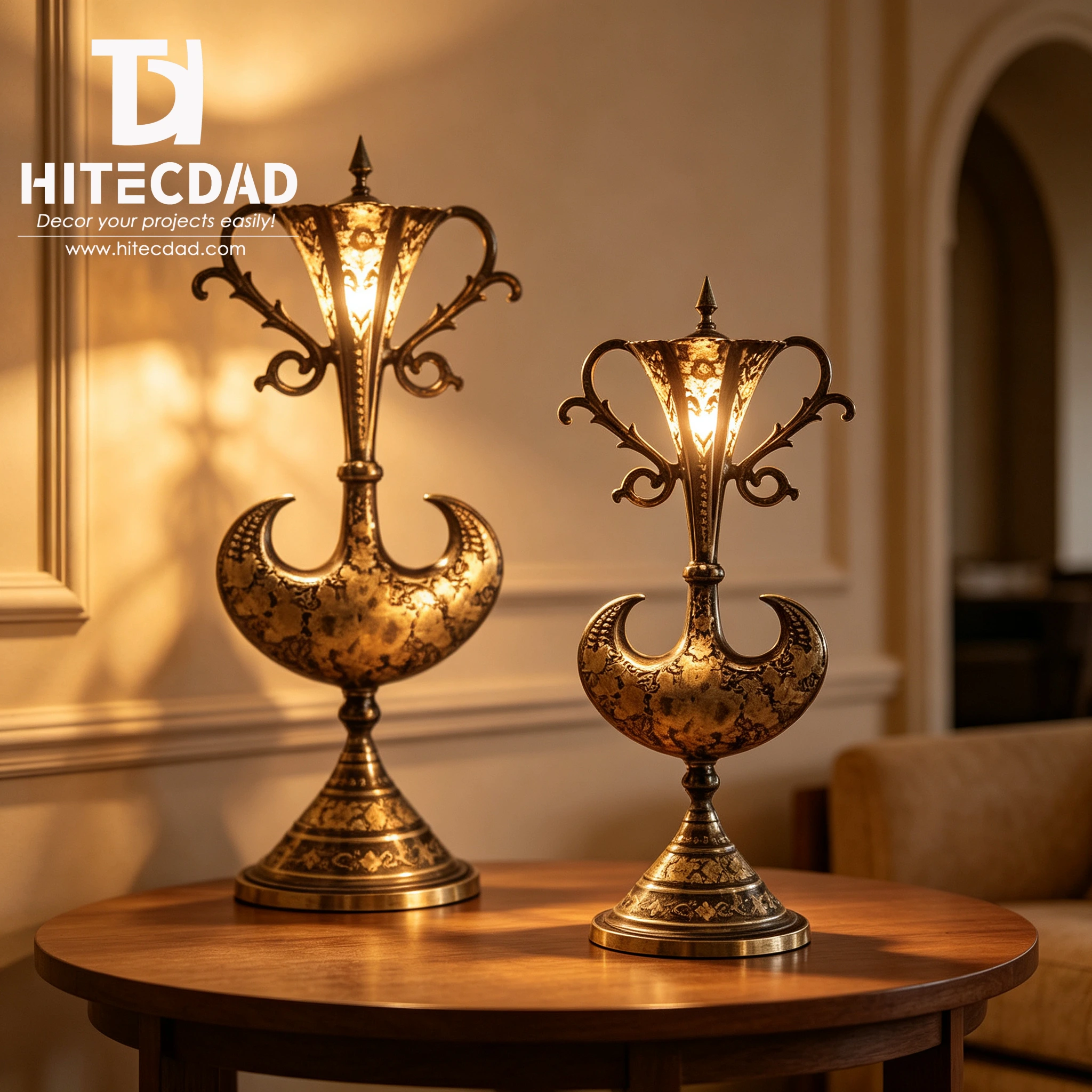 Arabian Chalice Lamp in Two Sizes with Lattice Body and Flared Top HTD-IT03-16/03-16S 1