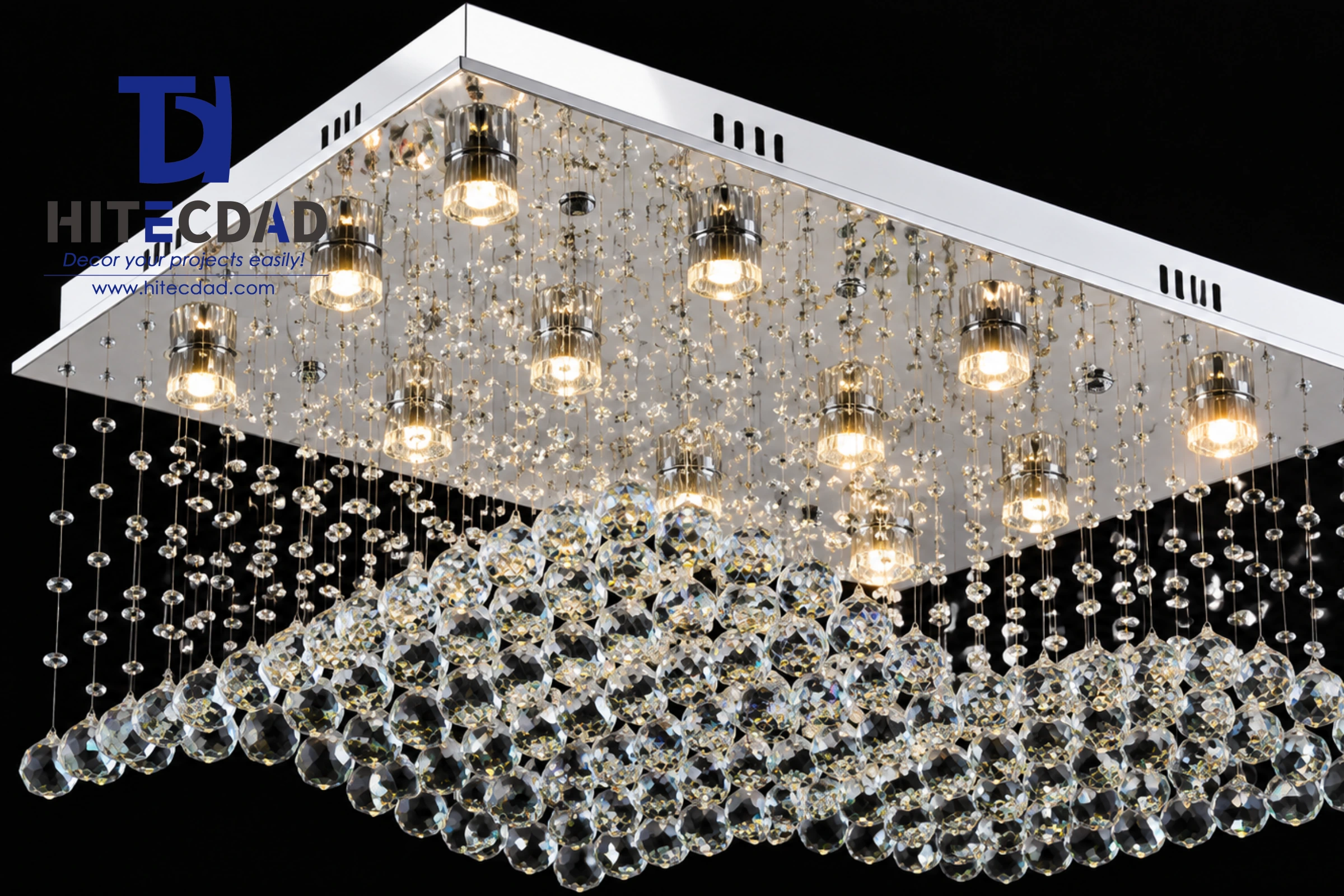 Lámpara de araña moderna de lujo de doble capa con diseño ondulado de cristal, luz lineal para mesa de comedor o isla de bar. 1