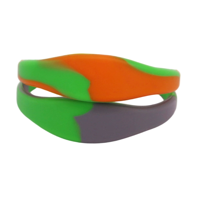 Two-tone RFID Silicone Wristband with Embedded NFC Chip 1