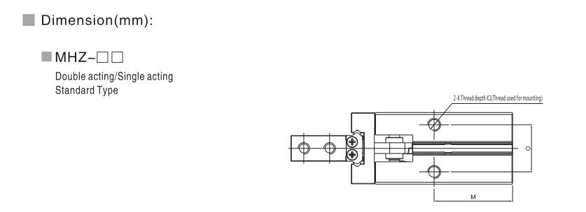 Pneumatic Parallel Grippers NTA MHZ for Factory Automation 7