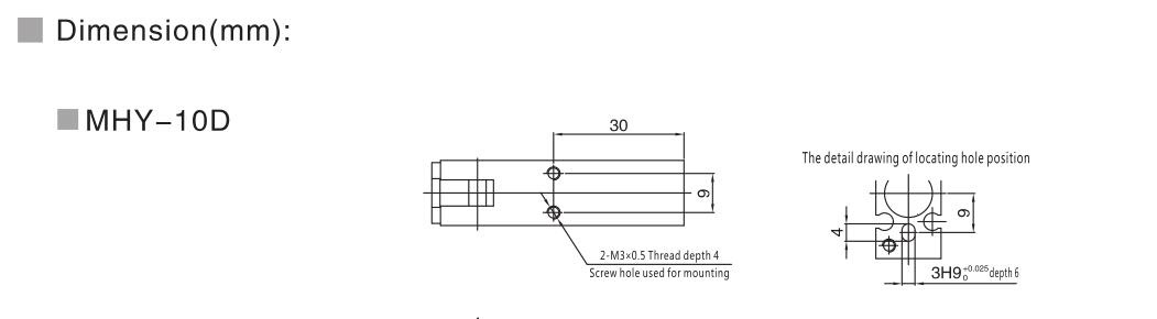 Пневматический цилиндровый цилиндр Air MHY Series для промышленных роботов 6
