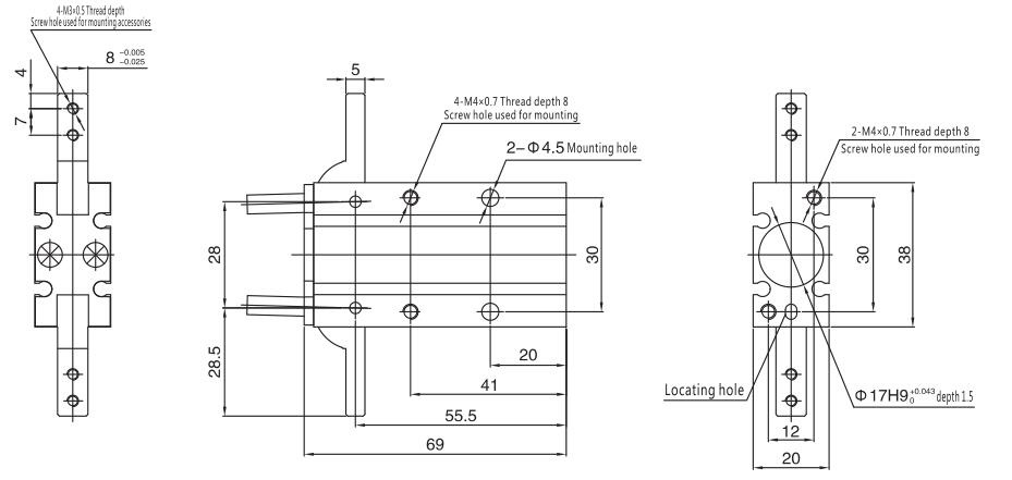 Пневматический цилиндровый цилиндр Air MHY Series для промышленных роботов 9