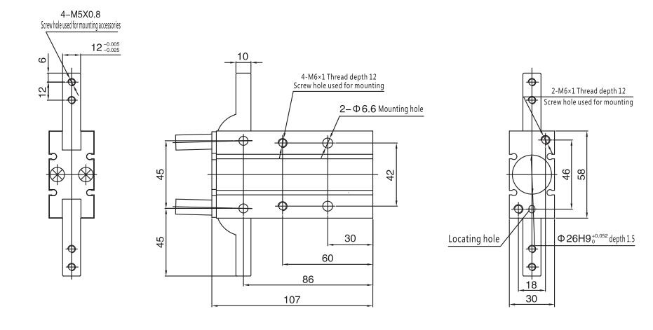 Пневматический цилиндровый цилиндр Air MHY Series для промышленных роботов 13