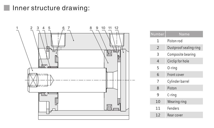 Single Acting Double Acting Compact Pneumatic Cylinder CQ2 Series 6