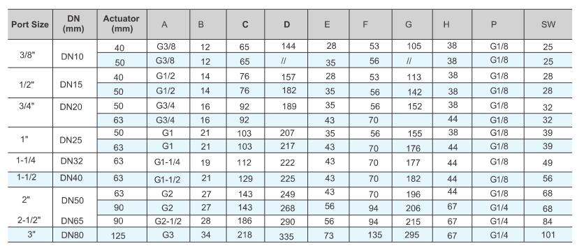 TPV100 Pneumaticly Operated 2/2 Way Seat Valve 8