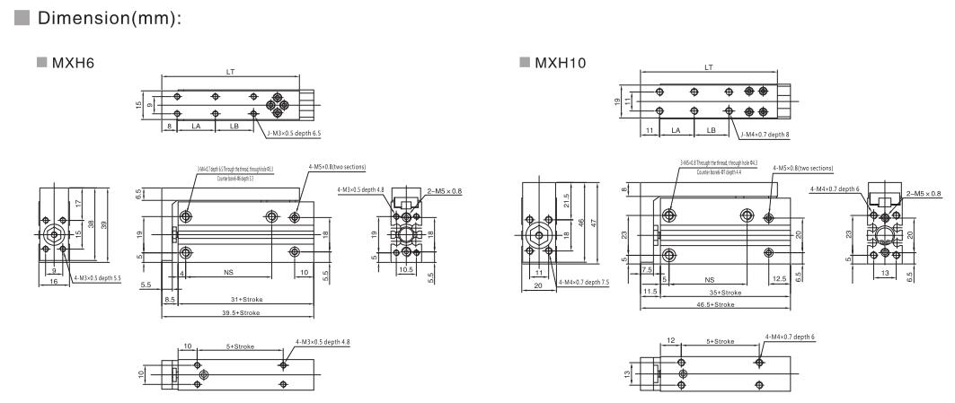 Best Compact Slide Pneumatic Cylinder Linear Slides NTA MXH for Diagnostic Equipments Company - NTA 6