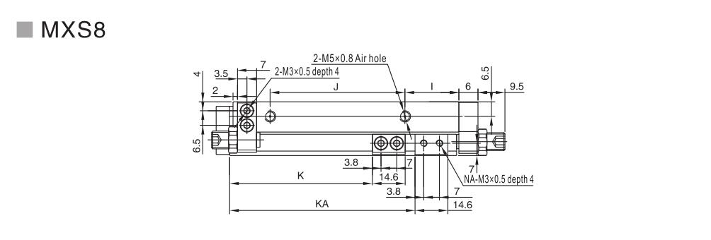 Mini slides cilindros MXS para aplicações pneumáticas com espaço apertado 9