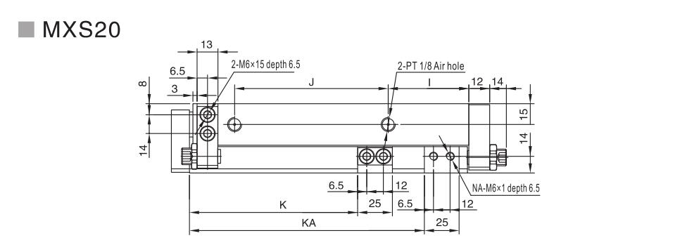 Mini slides cilindros MXS para aplicações pneumáticas com espaço apertado 23